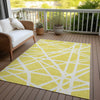 Piper Looms Chantille Geometric ACN1040 Yellow Machine Washable Area Rug Outdoor Lifestyle Image Feature