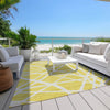 Piper Looms Chantille Geometric ACN1040 Yellow Machine Washable Area Rug Outdoor Lifestyle Image Feature