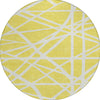 Piper Looms Chantille Geometric ACN1040 Yellow Machine Washable Area Rug Round Main Image