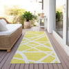 Piper Looms Chantille Geometric ACN1040 Yellow Machine Washable Area Rug Runner Outdoor Lifestyle Image Feature