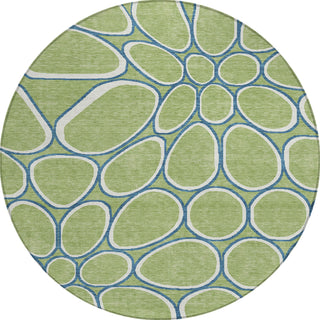 Piper Looms Chantille Circles ACN1041 Aloe Machine Washable Area Rug Round Main Image
