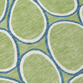 Piper Looms Chantille Circles ACN1041 Aloe Machine Washable Area Rug Swatch Image