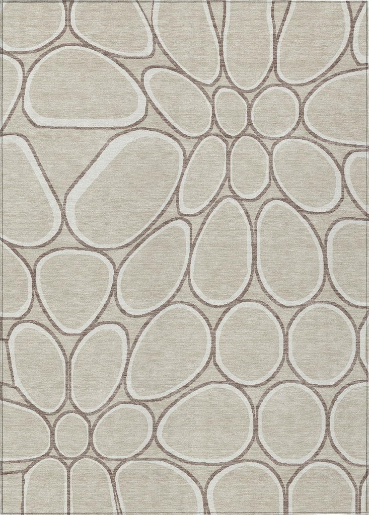 Piper Looms Chantille Circles ACN1041 Beige Machine Washable Area Rug main image