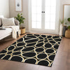 Piper Looms Chantille Circles ACN1041 Black Machine Washable Area Rug Lifestyle Image Feature