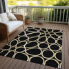 Piper Looms Chantille Circles ACN1041 Black Machine Washable Area Rug Outdoor Lifestyle Image Feature