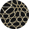 Piper Looms Chantille Circles ACN1041 Black Machine Washable Area Rug Round Main Image