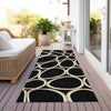 Piper Looms Chantille Circles ACN1041 Black Machine Washable Area Rug Runner Outdoor Lifestyle Image Feature