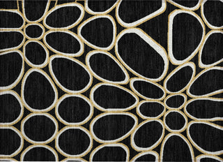 Piper Looms Chantille Circles ACN1041 Black Machine Washable Area Rug Scatter Main Image