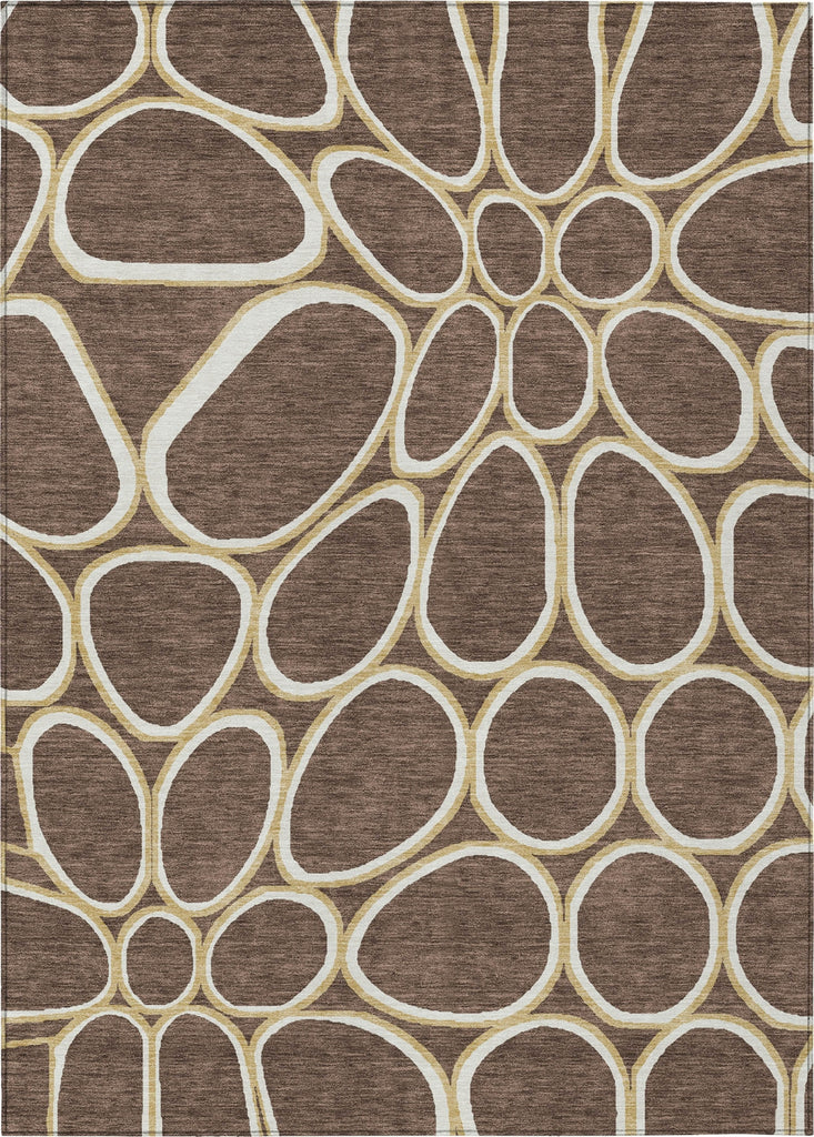Piper Looms Chantille Circles ACN1041 Brown Machine Washable Area Rug main image