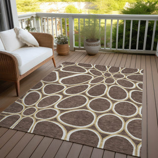 Piper Looms Chantille Circles ACN1041 Brown Machine Washable Area Rug Outdoor Lifestyle Image Feature