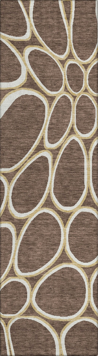 Piper Looms Chantille Circles ACN1041 Brown Machine Washable Area Rug Runner Main Image