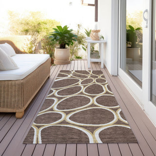 Piper Looms Chantille Circles ACN1041 Brown Machine Washable Area Rug Runner Outdoor Lifestyle Image Feature