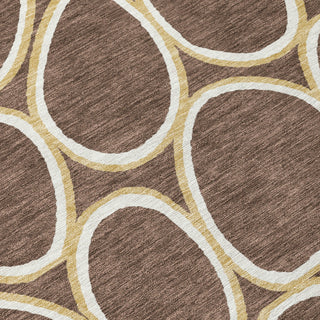 Piper Looms Chantille Circles ACN1041 Brown Machine Washable Area Rug Swatch Image
