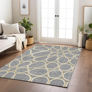 Piper Looms Chantille Circles ACN1041 Gray Machine Washable Area Rug Lifestyle Image Feature