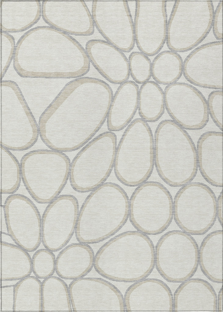 Piper Looms Chantille Circles ACN1041 Ivory Machine Washable Area Rug main image