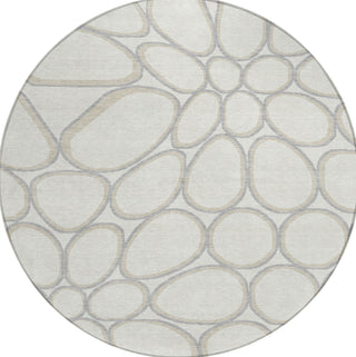 Piper Looms Chantille Circles ACN1041 Ivory Machine Washable Area Rug Round Main Image