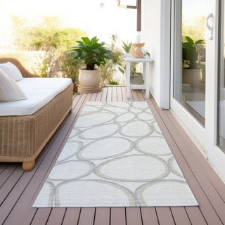 Piper Looms Chantille Circles ACN1041 Ivory Machine Washable Area Rug Runner Outdoor Lifestyle Image Feature
