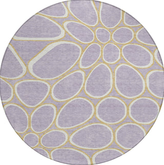 Piper Looms Chantille Circles ACN1041 Lavender Machine Washable Area Rug Round Main Image