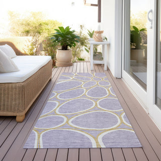 Piper Looms Chantille Circles ACN1041 Lavender Machine Washable Area Rug Runner Outdoor Lifestyle Image Feature