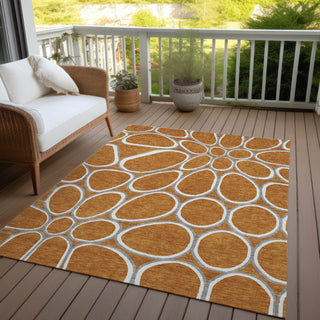 Piper Looms Chantille Circles ACN1041 Paprika Machine Washable Area Rug Outdoor Lifestyle Image Feature