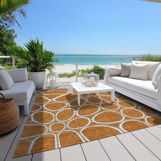 Piper Looms Chantille Circles ACN1041 Paprika Machine Washable Area Rug Outdoor Lifestyle Image Feature