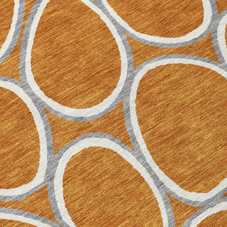Piper Looms Chantille Circles ACN1041 Paprika Machine Washable Area Rug Swatch Image