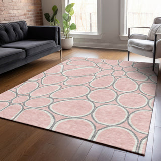 Piper Looms Chantille Circles ACN1041 Pink Machine Washable Area Rug Lifestyle Image Feature