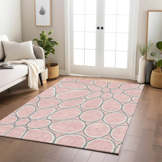 Piper Looms Chantille Circles ACN1041 Pink Machine Washable Area Rug Lifestyle Image Feature
