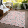 Piper Looms Chantille Circles ACN1041 Pink Machine Washable Area Rug Outdoor Lifestyle Image Feature