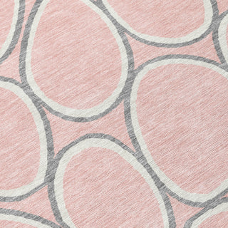 Piper Looms Chantille Circles ACN1041 Pink Machine Washable Area Rug Swatch Image
