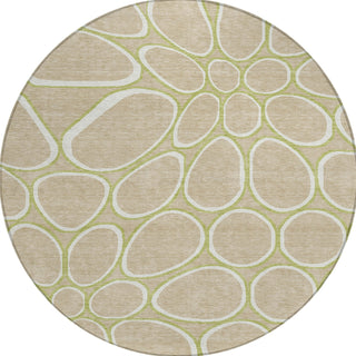 Piper Looms Chantille Circles ACN1041 Tan Machine Washable Area Rug Round Main Image