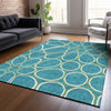 Piper Looms Chantille Circles ACN1041 Teal Machine Washable Area Rug Lifestyle Image Feature