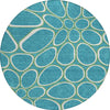 Piper Looms Chantille Circles ACN1041 Teal Machine Washable Area Rug Round Main Image