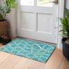 Piper Looms Chantille Circles ACN1041 Teal Machine Washable Area Rug Scatter Lifestyle Image Feature