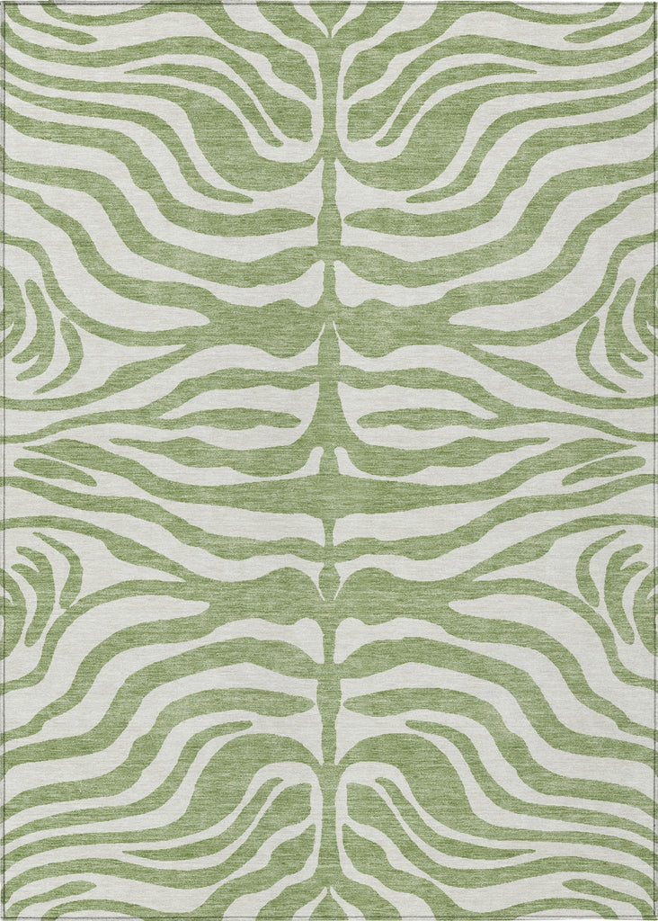 Piper Looms Chantille Animal Print ACN1042 Aloe Machine Washable Area Rug main image