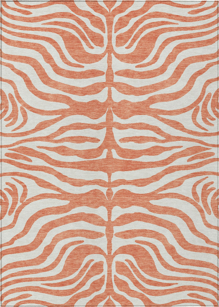 Piper Looms Chantille Animal Print ACN1042 Coral Machine Washable Area Rug main image