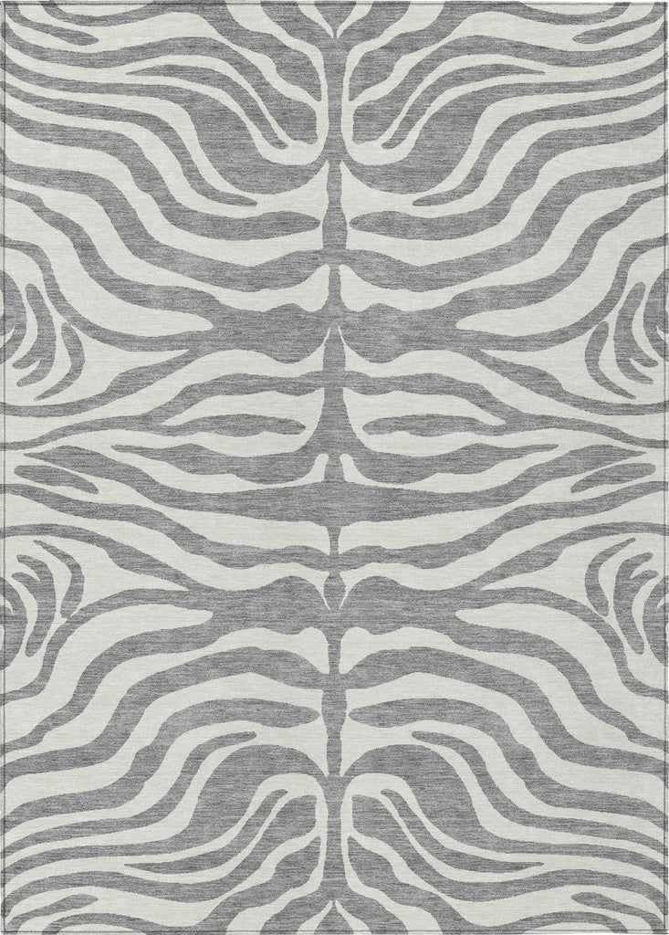 Piper Looms Chantille Animal Print ACN1042 Gray Machine Washable Area Rug main image