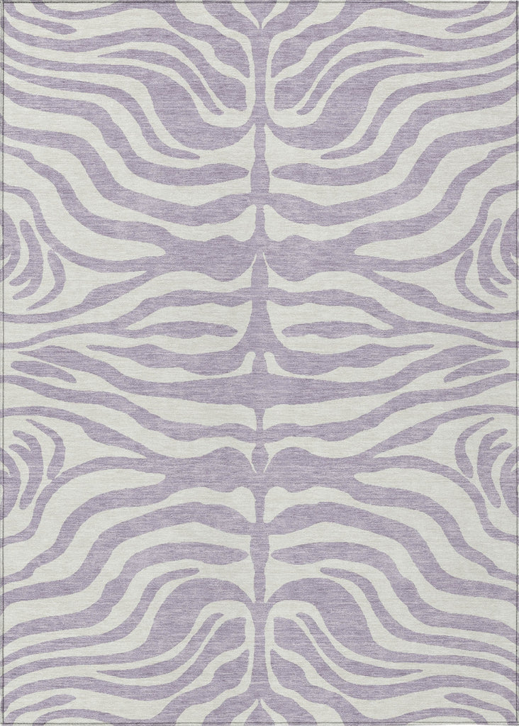 Piper Looms Chantille Animal Print ACN1042 Lavender Machine Washable Area Rug main image