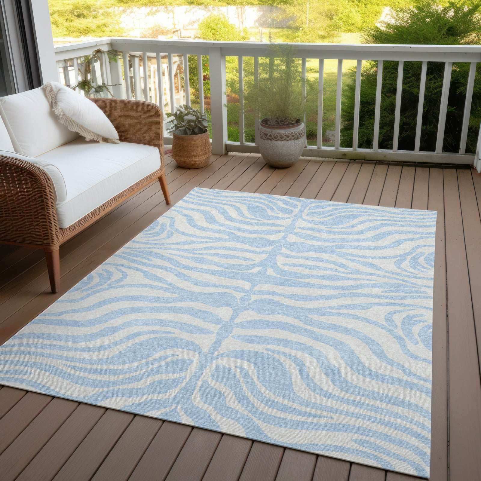 Piper Looms Chantille Animal Print ACN1042 Sky Machine Washable Area ...
