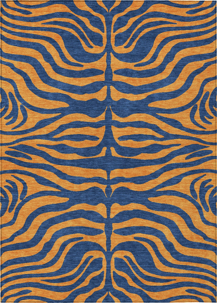 Piper Looms Chantille Animal Print ACN1043 Navy Machine Washable Area Rug main image