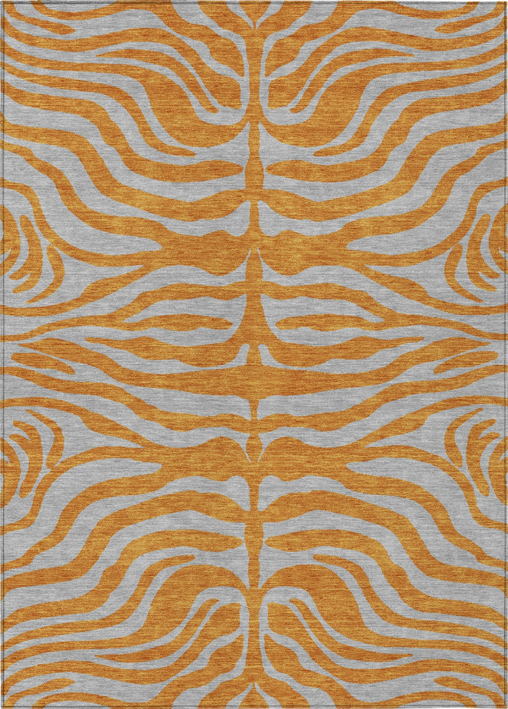 Piper Looms Chantille Animal Print ACN1043 Orange Machine Washable Area Rug main image