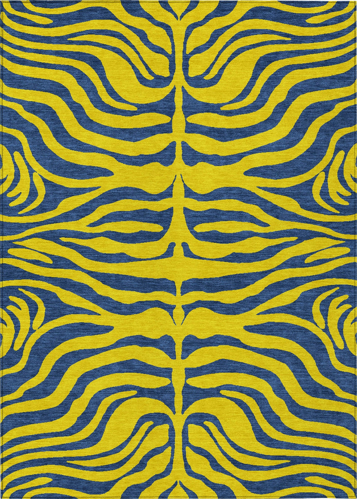 Piper Looms Chantille Animal Print ACN1043 Yellow Machine Washable Area Rug main image