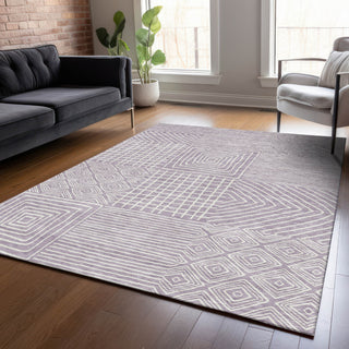 Piper Looms Chantille Geometric ACN1044 Lavender Machine Washable Area Rug Lifestyle Image Feature