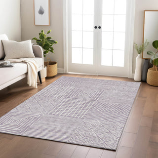 Piper Looms Chantille Geometric ACN1044 Lavender Machine Washable Area Rug Lifestyle Image Feature