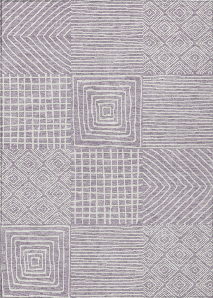 Piper Looms Chantille Geometric ACN1044 Lavender Machine Washable Area Rug main image