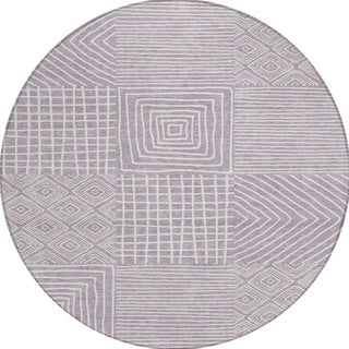 Piper Looms Chantille Geometric ACN1044 Lavender Machine Washable Area Rug Round Main Image