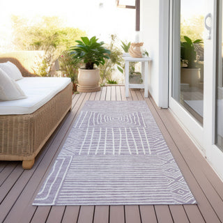 Piper Looms Chantille Geometric ACN1044 Lavender Machine Washable Area Rug Runner Outdoor Lifestyle Image Feature