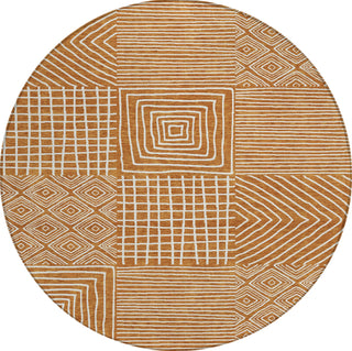Piper Looms Chantille Geometric ACN1044 Paprika Machine Washable Area Rug Round Main Image