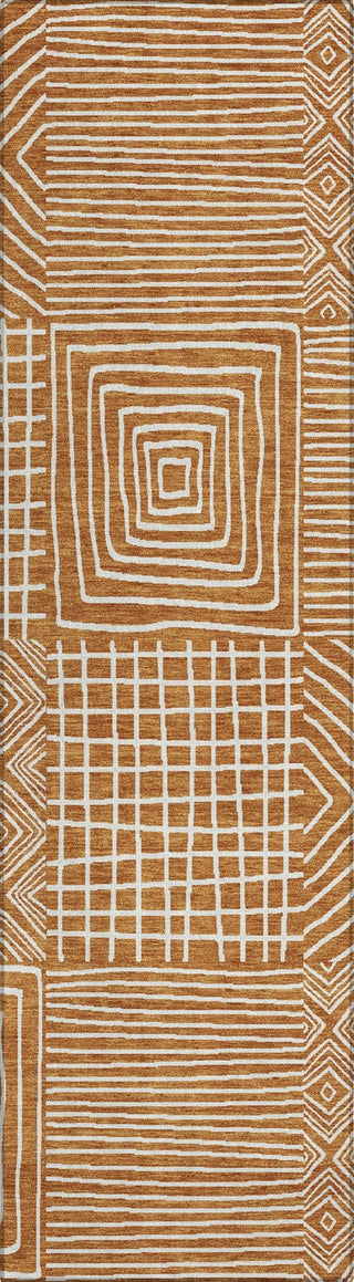 Piper Looms Chantille Geometric ACN1044 Paprika Machine Washable Area Rug Runner Main Image