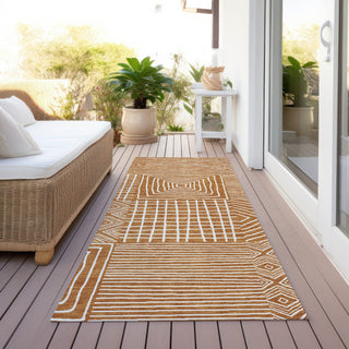 Piper Looms Chantille Geometric ACN1044 Paprika Machine Washable Area Rug Runner Outdoor Lifestyle Image Feature